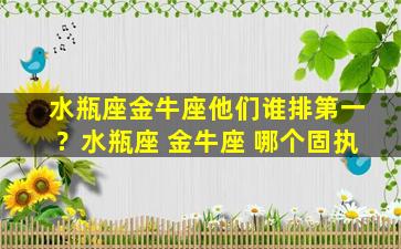 水瓶座金牛座他们谁排第一？水瓶座 金牛座 哪个固执